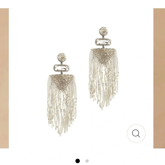 Stunning Silver Beaded Tassel Earrings. If you like Glam, you will LOVE - Picture 4 of 9
